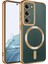 Samsung Galaxy S22 Kılıf Magsafe Luxury Electroplate Gold 1