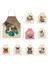 CJWQ23-4 Stili 38X47CM Çocuk Boyu Sevimli Köpek Pug Desen Adam Önlük Kedi Ağızsız Kısa Mutfak Önlüğü Şort Kadınlar Evde Pişirme Pişirme Kuyruk Önlük cm Önlükleri (Yurt Dışından) 2