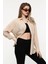 Kadın Oversize Uzun Basic Gözlük Britli Desenli Linen Look Gömlek 1