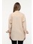 Kadın Oversize Uzun Basic Gözlük Britli Desenli Linen Look Gömlek 4