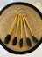 Bambu Saplı 5 Parça Mini Silikon Spatula Kaşık Fırça Seti - Siyah 2