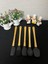 Bambu Saplı 5 Parça Mini Silikon Spatula Kaşık Fırça Seti - Siyah 3