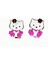 Lilahgümüştr Gümüş Mineli Hello Kitty Kız Çocuk Küpe 1