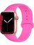 CaseWorld Apple Watch 2/ 3/ 4/ 5/ 6/ 7/ 8/ Se Uyumlu Kayış 38/ 40/ 41mm Yumuşak Renkli Silikon Large Kordon - Neon Pembe 1