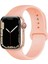 CaseWorld Apple Watch 2/ 3/ 4/ 5/ 6/ 7/ 8/ Se/ Ultra Kayış 42/ 44/ 45/ 49mm Yumuşak Renkli Silikon Large Kordon - Rose Gold 1