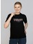 O Yaka Baskılı Siyah Kadın T-Shirt 242 Lcf 242022 Sany Siyah 2