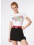 Yuvarlak Yaka Baskılı Beyaz Kadın T-Shirt 241K1A0708 2