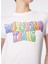 Yuvarlak Yaka Baskılı Beyaz Kadın T-Shirt 241K1A0708 5