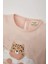 Kız Bebek Leopar Desenli Penye Kısa Kollu Şortlu Pijama Takımı C0911A524HS 3
