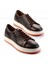 Kahve Baskılı Hakiki Deri Erkek Sneaker E01310099803 1