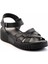 Siyah Hakiki Deri Kadın Sandalet K05763092603 3