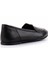 Siyah Siyah Hakiki Deri Kadın Loafer Ayakkabı K01815060303 4