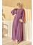 Viona Taşlı Abaya - Leylak 1