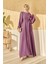 Viona Taşlı Abaya - Leylak 5