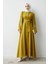 Liva Kolları Taşlı Abaya - Yağ Yeşili 3