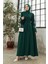 Liva Kolları Taşlı Abaya - Zümrüt 2