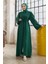 Kolları Taş Işlemeli Abaya - Zümrüt 1