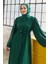 Kolları Taş Işlemeli Abaya - Zümrüt 4