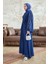 Kolları Taş Işlemeli Abaya - Indigo 3