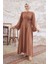 Kolları Taş Işlemeli Abaya - Camel 3