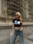 1r Baskılı Crop T-Shirt 2