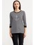Çapa Detaylı Çizgili Penye T-Shirt - Siyah 1