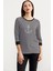 Çapa Detaylı Çizgili Penye T-Shirt - Siyah 2