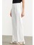 Yüksek Bel Pileli Palazzo Pantolon - Ekru 3