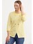 Çizgili Uzun Kol Düğme Detaylı T-Shirt - Sarı 2
