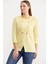 Çizgili Uzun Kol Düğme Detaylı T-Shirt - Sarı 3