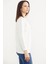 Sıfır Yaka Oversize Sweatshirt - Ekru 4
