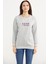 Sıfır Yaka Oversize Sweatshirt - Gri 1