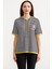 Kapüşonlu Renk Kombinli Çizgili T-Shirt - Siyah 1