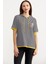 Kapüşonlu Renk Kombinli Çizgili T-Shirt - Siyah 2