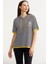 Kapüşonlu Renk Kombinli Çizgili T-Shirt - Siyah 3