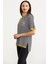 Kapüşonlu Renk Kombinli Çizgili T-Shirt - Siyah 4