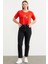 Oversize Baskılı Crop T-Shirt - Mercan 3