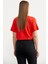 Oversize Baskılı Crop T-Shirt - Mercan 5