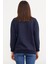 Baskılı Oversize Basic Sweatshirt - Lacivert 5