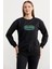 Baskılı Oversize Basic Sweatshirt - Siyah 3