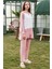 Fermuarlı Tunik Krep Takım - Pembe 2