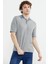 Pamuk Polo Yaka Kısa Kol Triko T-Shirt - Gri 1