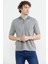 Pamuk Polo Yaka Kısa Kol Triko T-Shirt - Gri 2