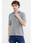 Pamuk Polo Yaka Kısa Kol Triko T-Shirt - Gri 4