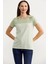 Marine Düğme Detaylı T-Shirt - Yeşil 2