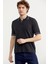 Polo Yaka Kısa Kol Pamuk Triko T-Shirt - Antrasit 3