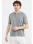 Polo Yaka Kısa Kol Pamuk Triko T-Shirt - Gri 2