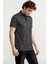 Slim Fit Polo Yaka Viskon T-Shirt - Siyah 3