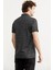 Slim Fit Polo Yaka Viskon T-Shirt - Siyah 5