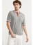 Renk Kombinli Cepli Koton Triko T-Shirt - Gri 3